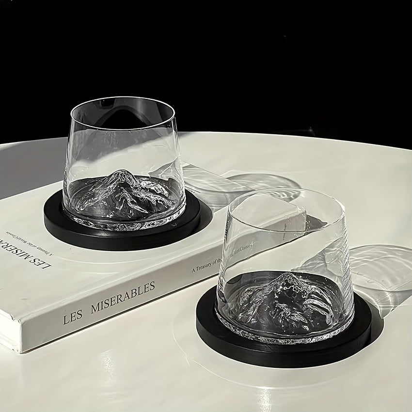 Crystal Glass Whiskey Cups Available in Sets of 6, 4, Or 2, Japanese-Style Liquor Glasses, Mount Fuji Cups, Iceberg Cups, Glass Cups Suitable for Vodka, Whiskey, Liqueurs, Tequila, Shochu, And Cocktails