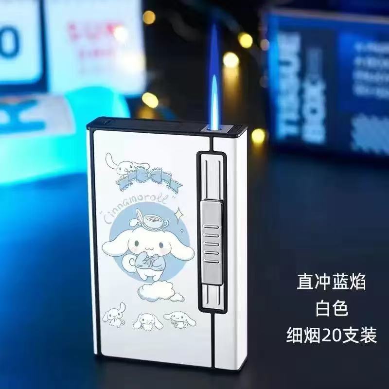 2-in-1 Cute Cartoon Rechargeable Cigarette Case with Lighter