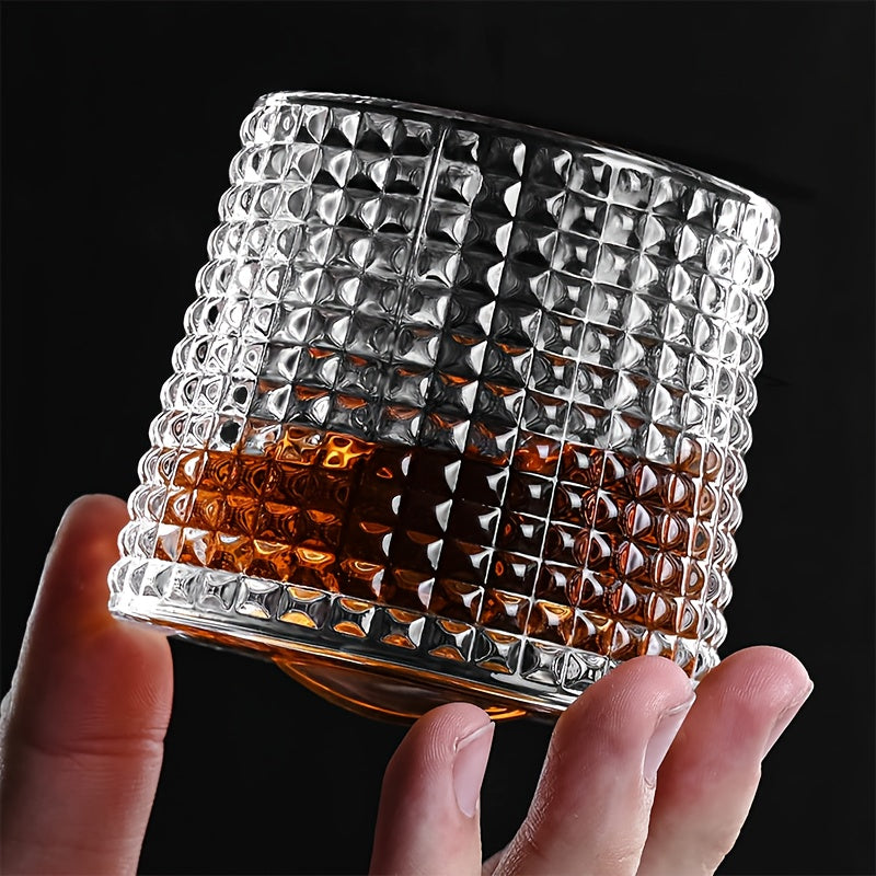 Spinning Whiskey Glasses Set Of 2, Bourbon Glass for Bars, Parties, And Homes, Gifts for Men