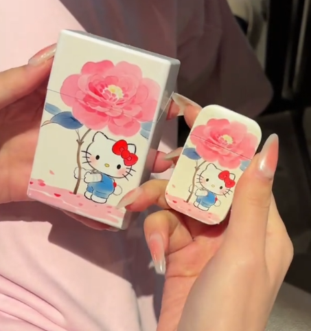 [Cute Cartoon Inflatable Lighter Kitty Windproof (Without Butane Gas)