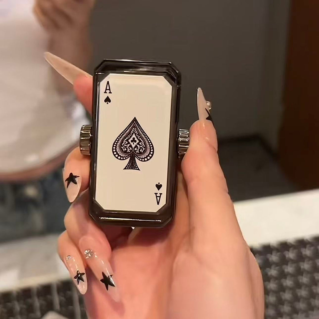 Creative Ace of Spades Spinning Top Lighter - A Gift for Boyfriend or Girlfriend