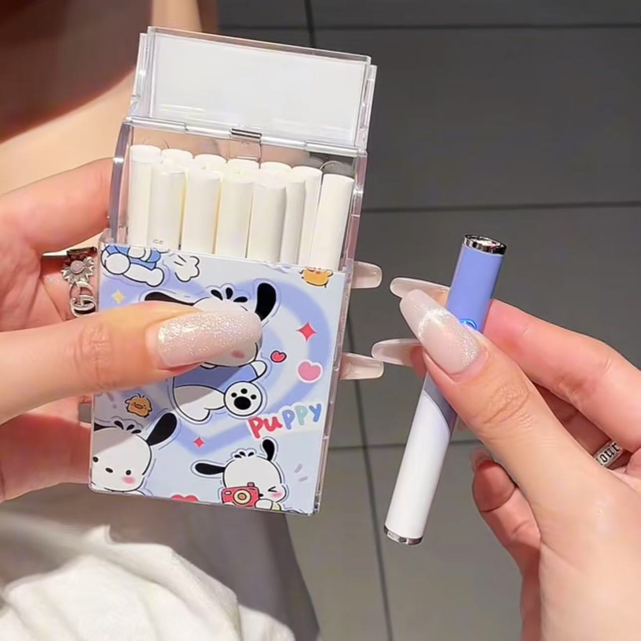 Stylish Cartoon Electric Lighter Set - USB Rechargeable & Gift Ready