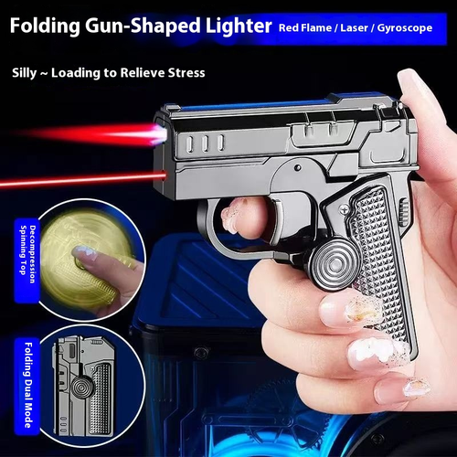 5-in-1 Multi-Function Gyro Lighter – Windproof, Refillable, Cool Spinning Top Flame