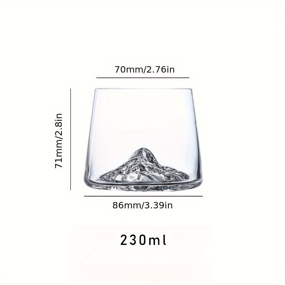 Crystal Glass Whiskey Cups Available in Sets of 6, 4, Or 2, Japanese-Style Liquor Glasses, Mount Fuji Cups, Iceberg Cups, Glass Cups Suitable for Vodka, Whiskey, Liqueurs, Tequila, Shochu, And Cocktails