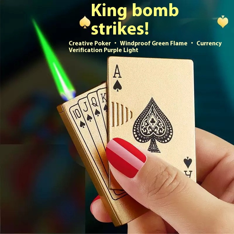Unique Poker Card Design Lighter - No Butane, Pure Style