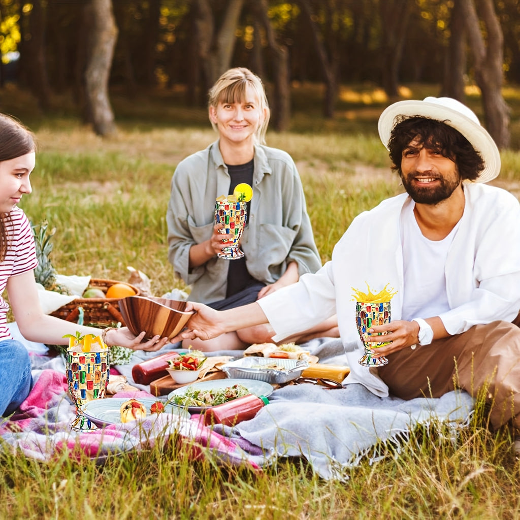 Colorful Bubbly Wine Glasses Set Of 2/6, Stem Champagne Glasses, Roostertail Glasses, Wine Glasses, Iced Tea Mugs, Heavy Duty Glasses for Christmas Valentine's Day