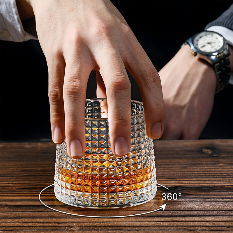 Spinning Whiskey Glasses Set Of 2, Bourbon Glass for Bars, Parties, And Homes, Gifts for Men