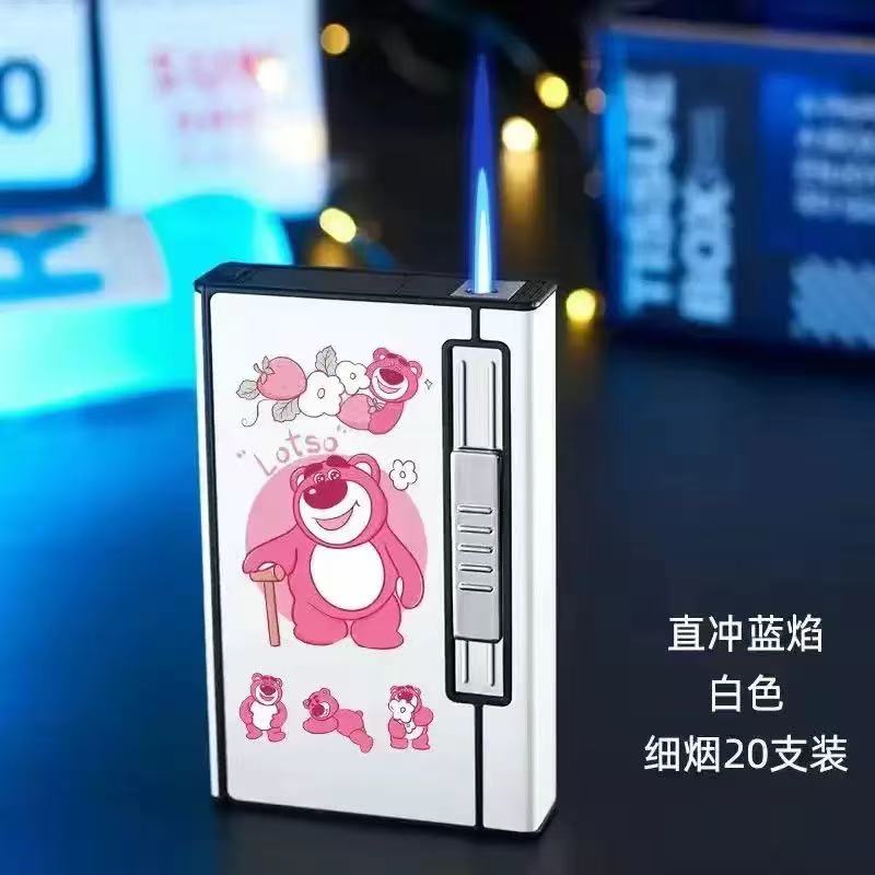 2-in-1 Cute Cartoon Rechargeable Cigarette Case with Lighter
