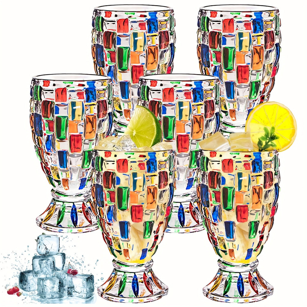 Colorful Bubbly Wine Glasses Set Of 2/6, Stem Champagne Glasses, Roostertail Glasses, Wine Glasses, Iced Tea Mugs, Heavy Duty Glasses for Christmas Valentine's Day