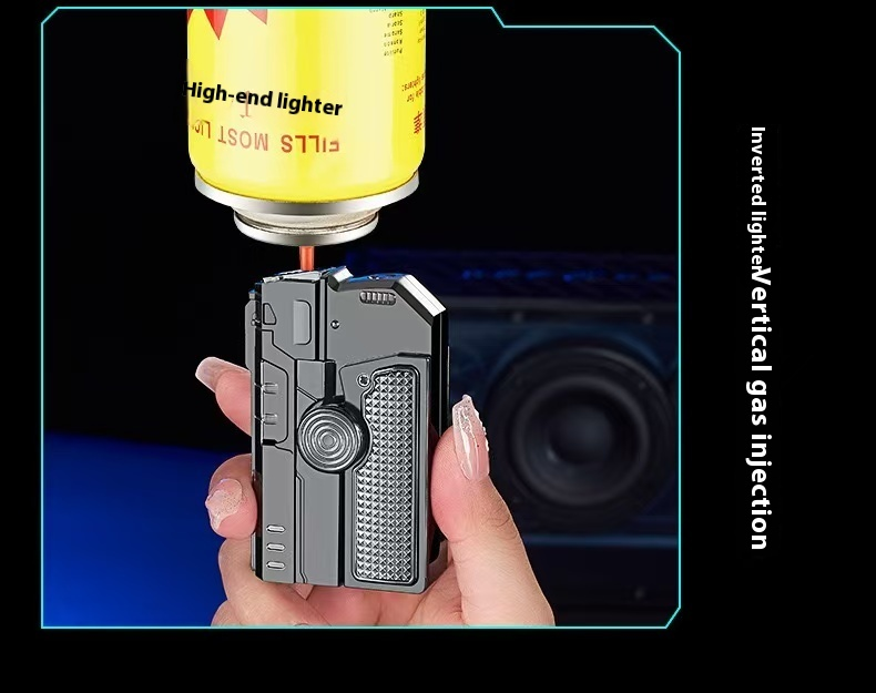 5-in-1 Multi-Function Gyro Lighter – Windproof, Refillable, Cool Spinning Top Flame