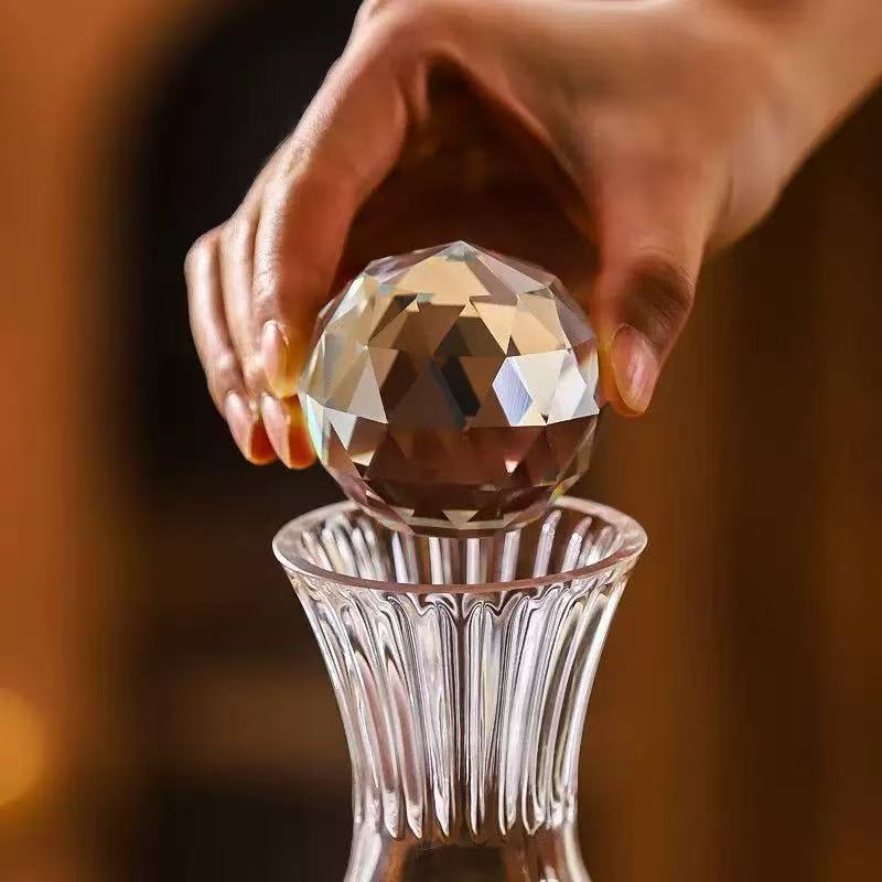 Luxury Crystal Decanter Set for Wine Lovers - Perfect Gift for Him/Her Elegant Crystal Decanter for Red Wine, Whisky & Bourbon - Home Bar Essential