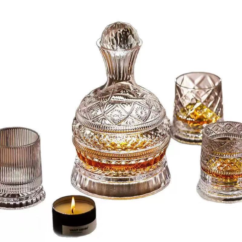 Luxury Crystal Decanter Set for Wine Lovers - Perfect Gift for Him/Her Elegant Crystal Decanter for Red Wine, Whisky & Bourbon - Home Bar Essential