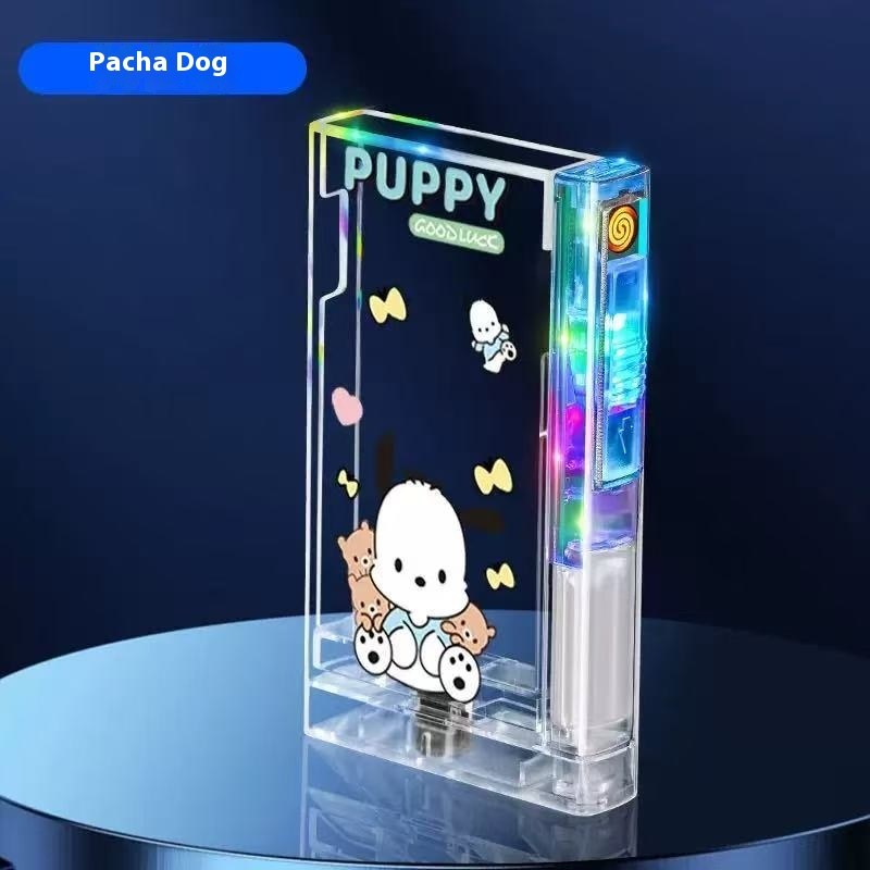 Rechargeable Cute Cartoon Cigarette Case & Lighter – Portable & Stylish