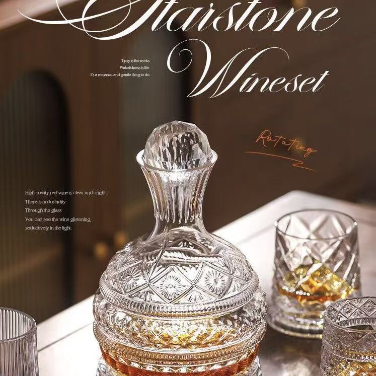 Luxury Crystal Decanter Set for Wine Lovers - Perfect Gift for Him/Her Elegant Crystal Decanter for Red Wine, Whisky & Bourbon - Home Bar Essential