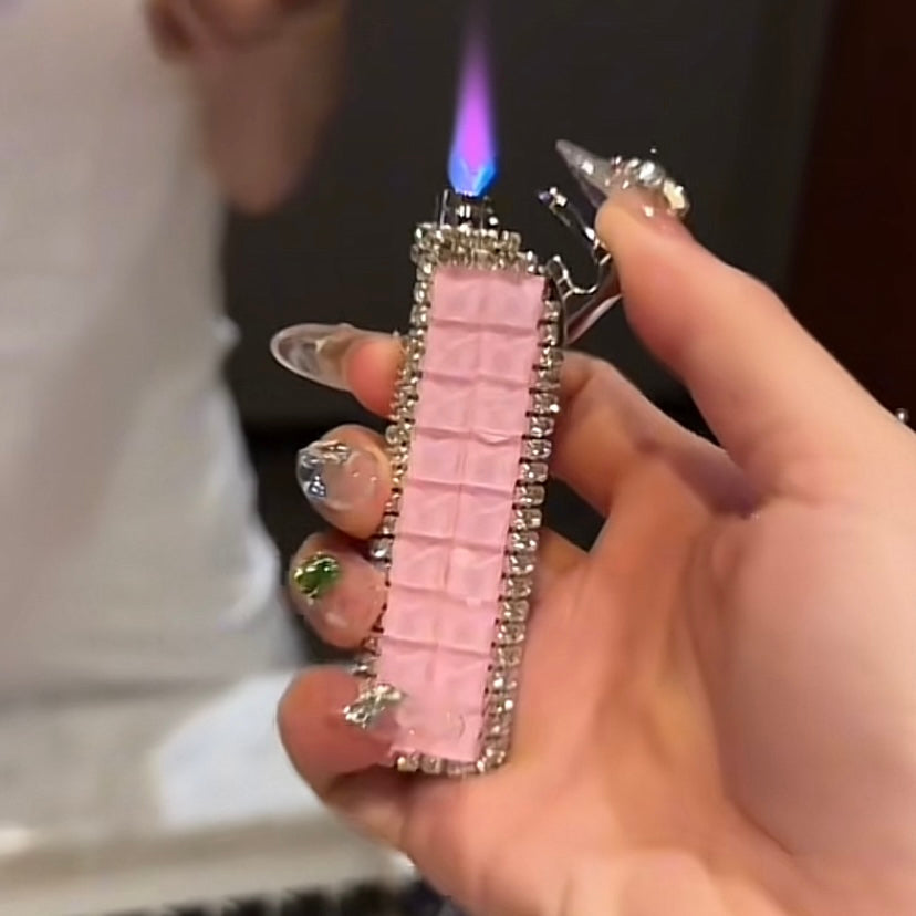 Artisan Crystal-Encrusted Lighter – Handmade  Gold Plated, Gift Box Included