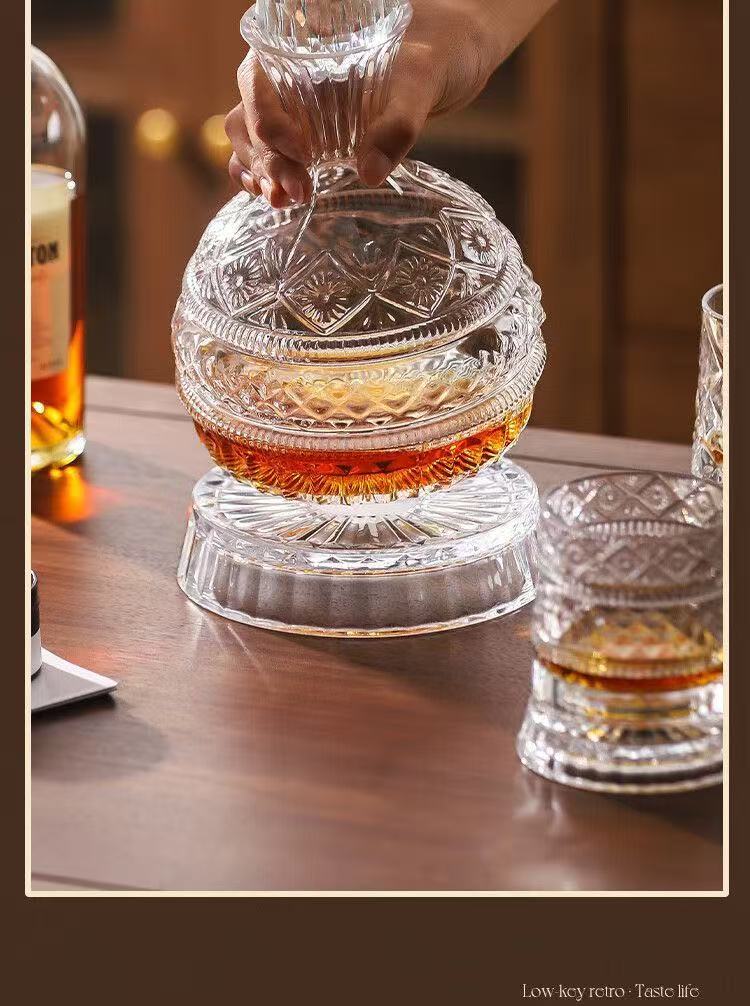 Luxury Crystal Decanter Set for Wine Lovers - Perfect Gift for Him/Her Elegant Crystal Decanter for Red Wine, Whisky & Bourbon - Home Bar Essential
