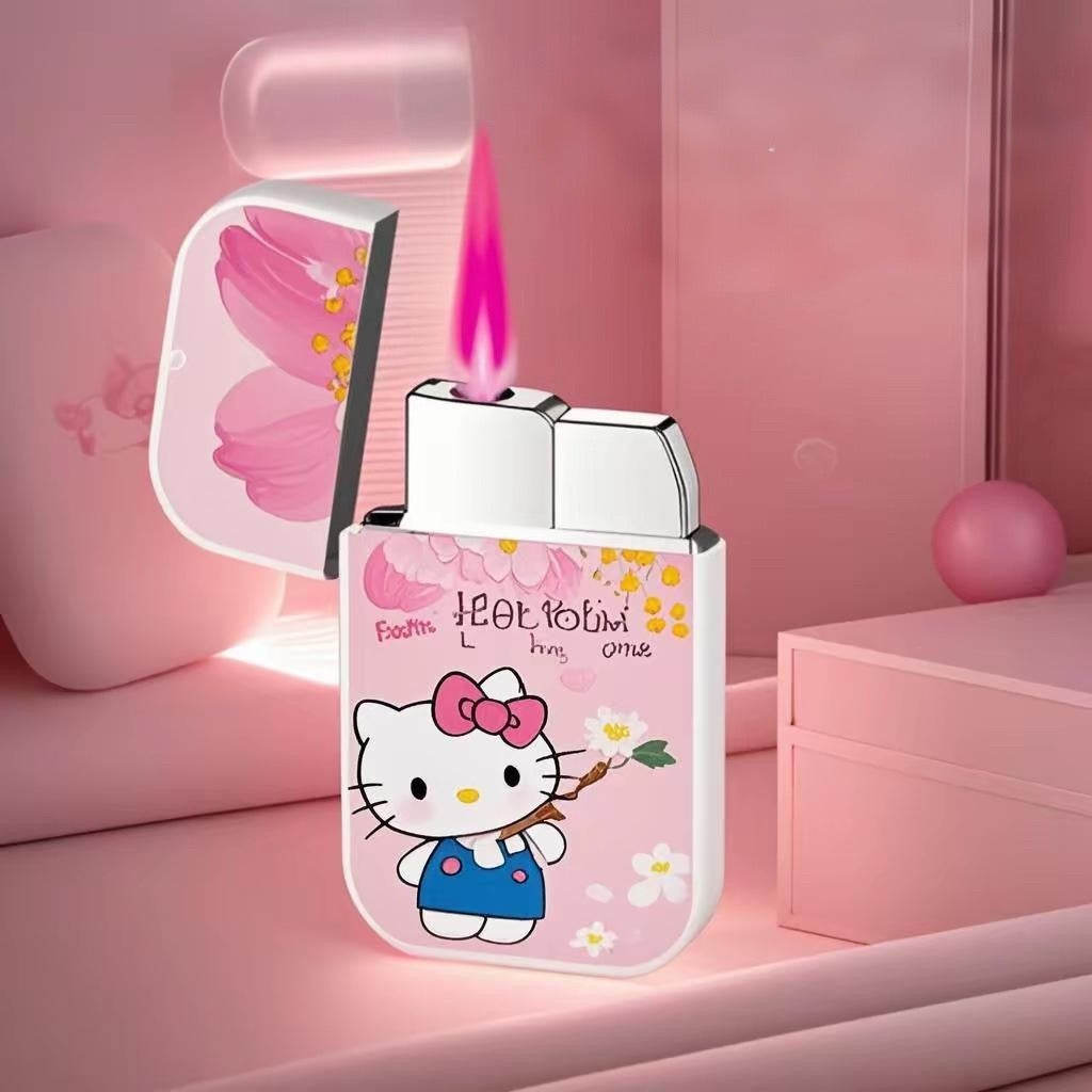 [Cute Cartoon Inflatable Lighter Kitty Windproof (Without Butane Gas)