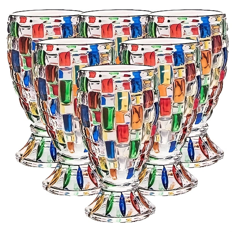 Colorful Bubbly Wine Glasses Set Of 2/6, Stem Champagne Glasses, Roostertail Glasses, Wine Glasses, Iced Tea Mugs, Heavy Duty Glasses for Christmas Valentine's Day