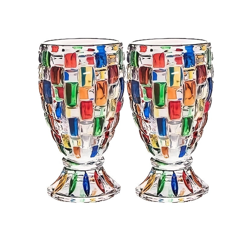 Colorful Bubbly Wine Glasses Set Of 2/6, Stem Champagne Glasses, Roostertail Glasses, Wine Glasses, Iced Tea Mugs, Heavy Duty Glasses for Christmas Valentine's Day