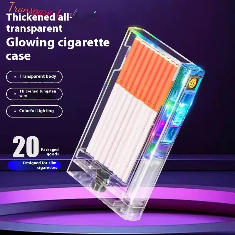 Rechargeable Cute Cartoon Cigarette Case & Lighter – Portable & Stylish