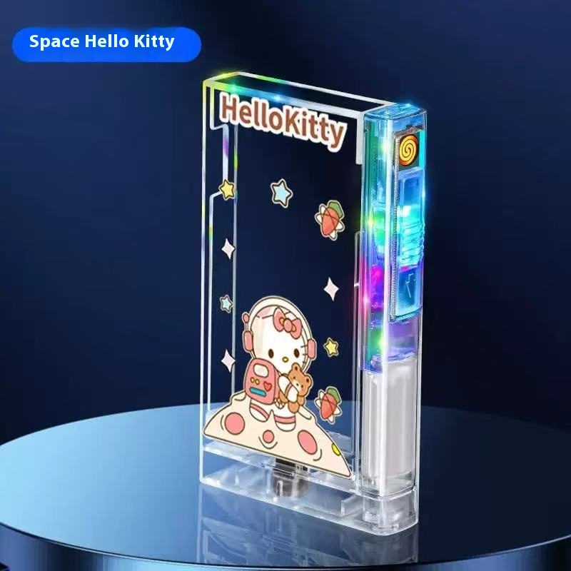 Rechargeable Cute Cartoon Cigarette Case & Lighter – Portable & Stylish